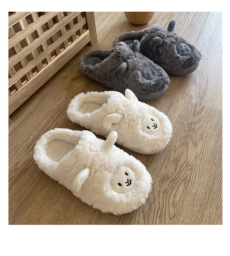 Factory Direct Cotton Slippers for Women, Cute Cartoon Style, Soft-Soled Plush Indoor Home Slippers for Winter, Couple Dormitory Cotton Slippers — feature 10