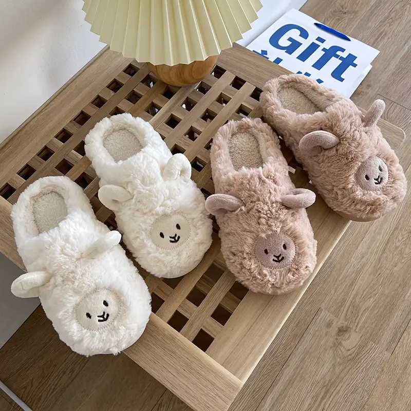 Factory Direct Cotton Slippers for Women, Cute Cartoon Style, Soft-Soled Plush Indoor Home Slippers for Winter, Couple Dormitory Cotton Slippers — feature 13