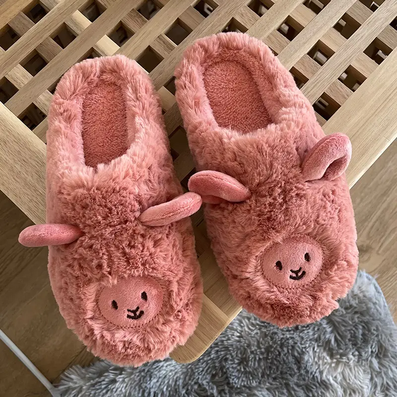 Factory Direct Cotton Slippers for Women, Cute Cartoon Style, Soft-Soled Plush Indoor Home Slippers for Winter, Couple Dormitory Cotton Slippers — feature 17