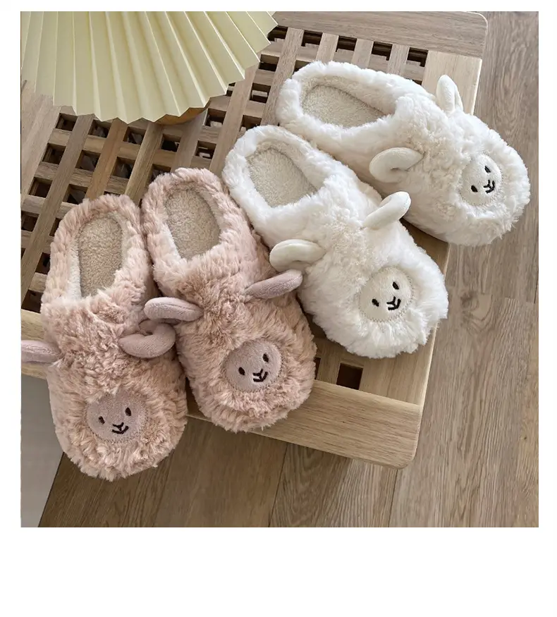 Factory Direct Cotton Slippers for Women, Cute Cartoon Style, Soft-Soled Plush Indoor Home Slippers for Winter, Couple Dormitory Cotton Slippers — feature 8