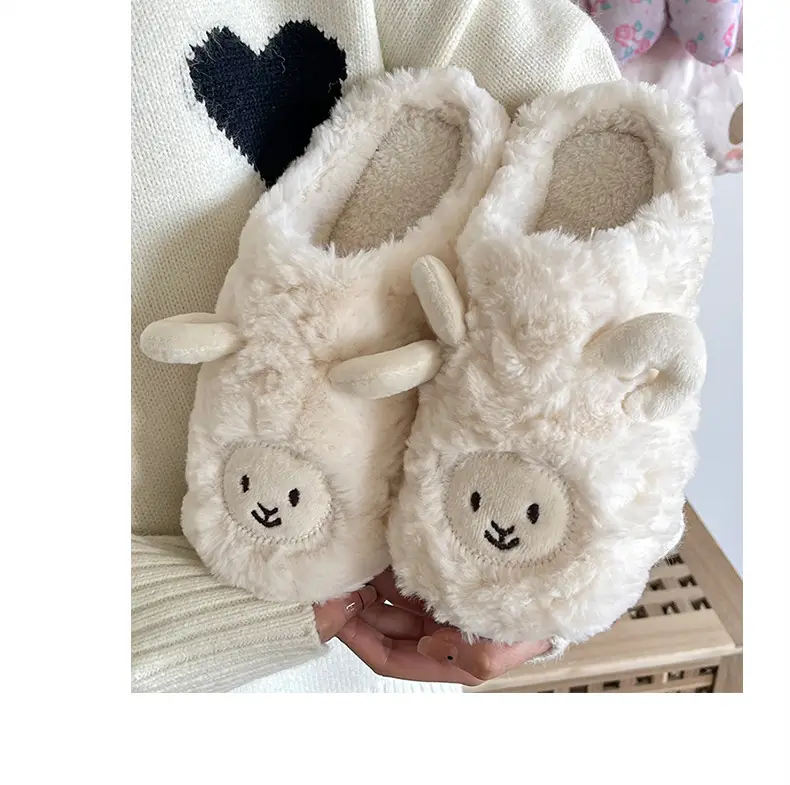 Factory Direct Cotton Slippers for Women, Cute Cartoon Style, Soft-Soled Plush Indoor Home Slippers for Winter, Couple Dormitory Cotton Slippers — feature 9