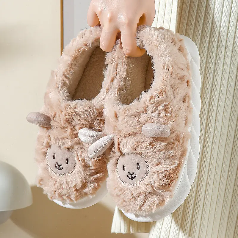 Factory Direct Cotton Slippers for Women, Cute Cartoon Style, Soft-Soled Plush Indoor Home Slippers for Winter, Couple Dormitory Cotton Slippers - Image 12