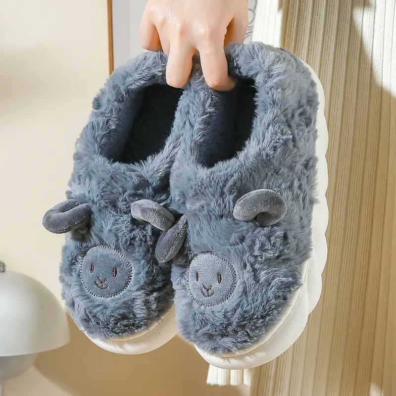 Factory Direct Cotton Slippers for Women, Cute Cartoon Style, Soft-Soled Plush Indoor Home Slippers for Winter, Couple Dormitory Cotton Slippers - Image 13