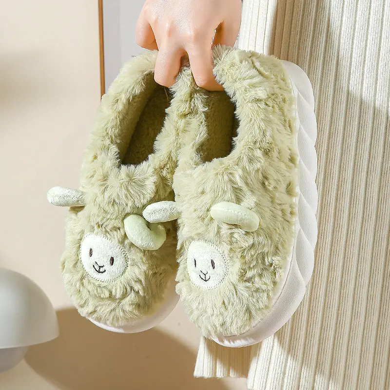 Factory Direct Cotton Slippers for Women, Cute Cartoon Style, Soft-Soled Plush Indoor Home Slippers for Winter, Couple Dormitory Cotton Slippers - Image 14