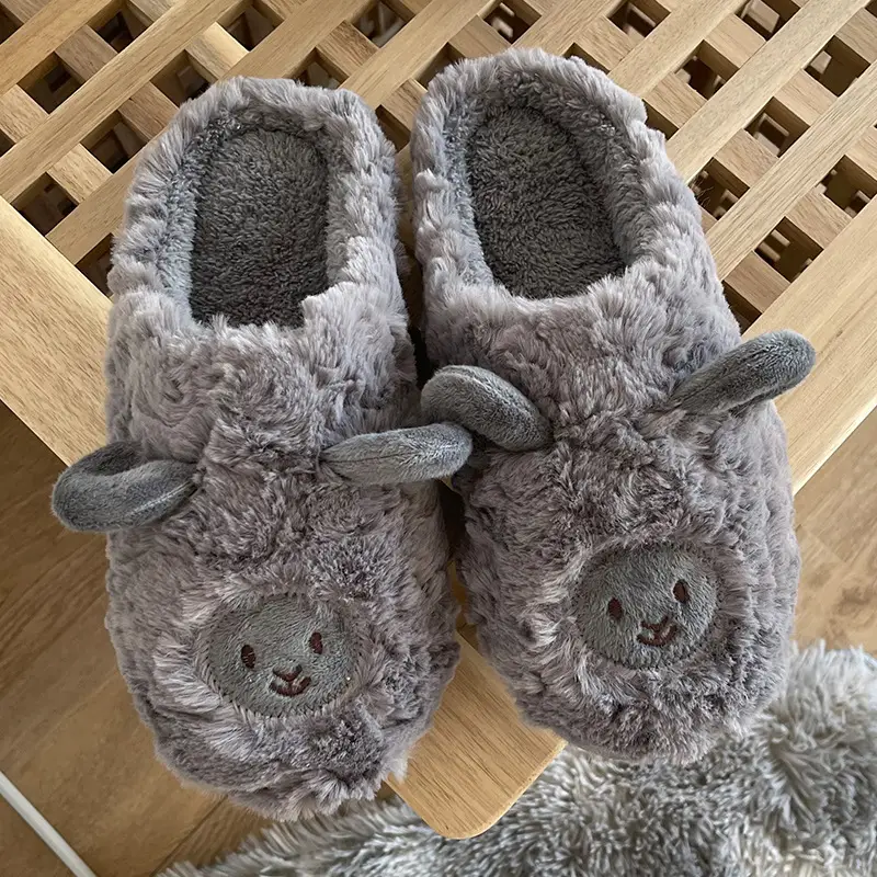 Factory Direct Cotton Slippers for Women, Cute Cartoon Style, Soft-Soled Plush Indoor Home Slippers for Winter, Couple Dormitory Cotton Slippers - Image 3