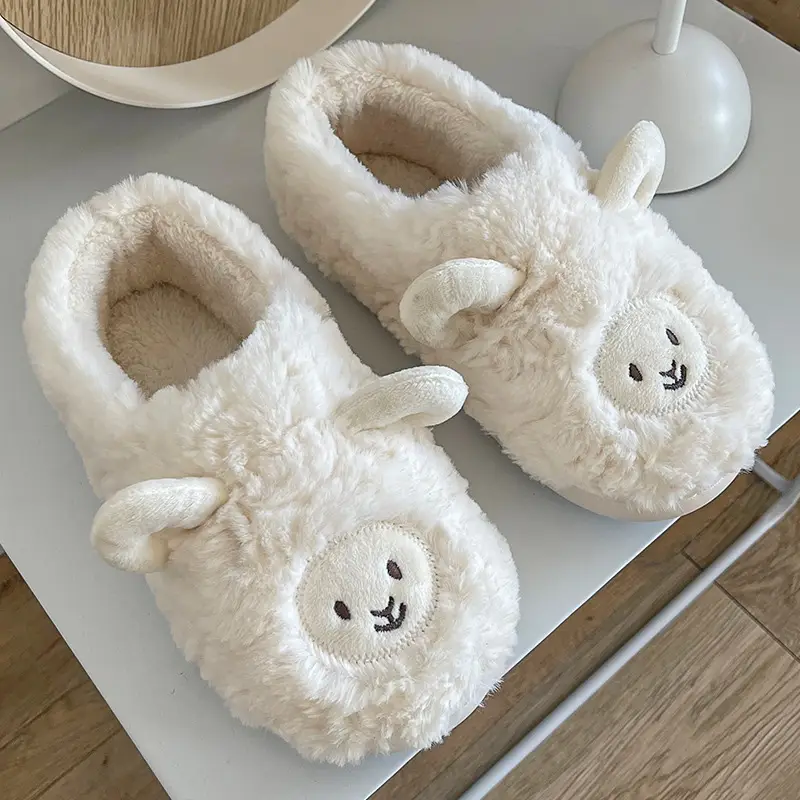 Factory Direct Cotton Slippers for Women, Cute Cartoon Style, Soft-Soled Plush Indoor Home Slippers for Winter, Couple Dormitory Cotton Slippers - Image 5