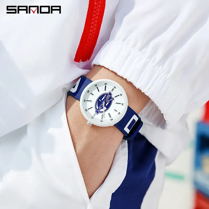 Sanda Student Watch Mint Green Detachable Strap Quartz - Image 6