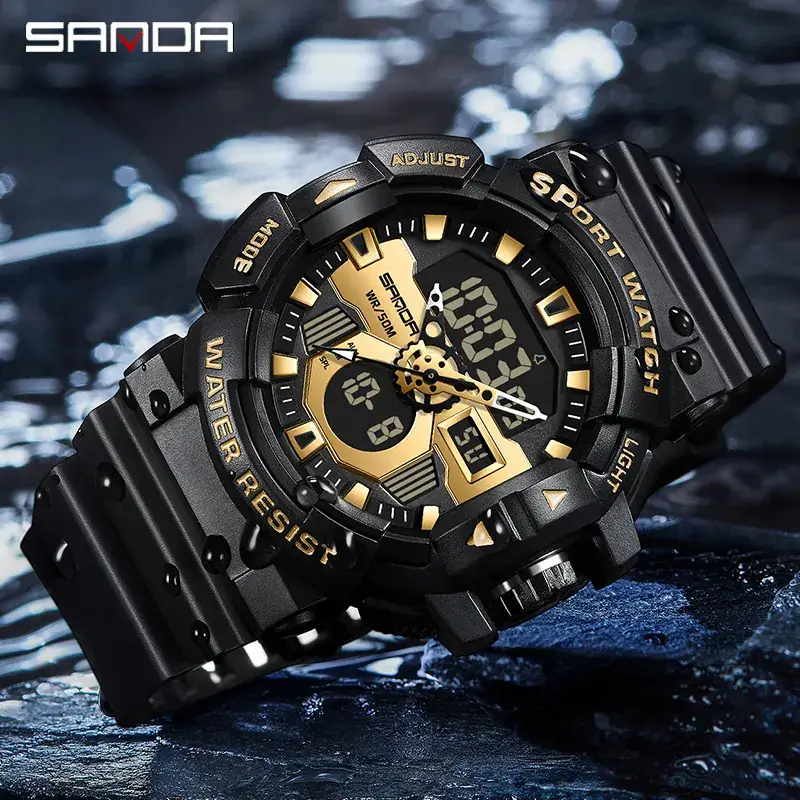 Sanda Multi-Function Student Watch Green Digital Display - Image 13