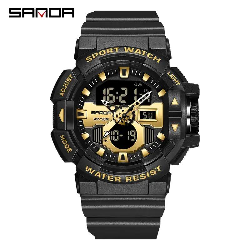 Sanda Multi-Function Student Watch Green Digital Display - Image 6