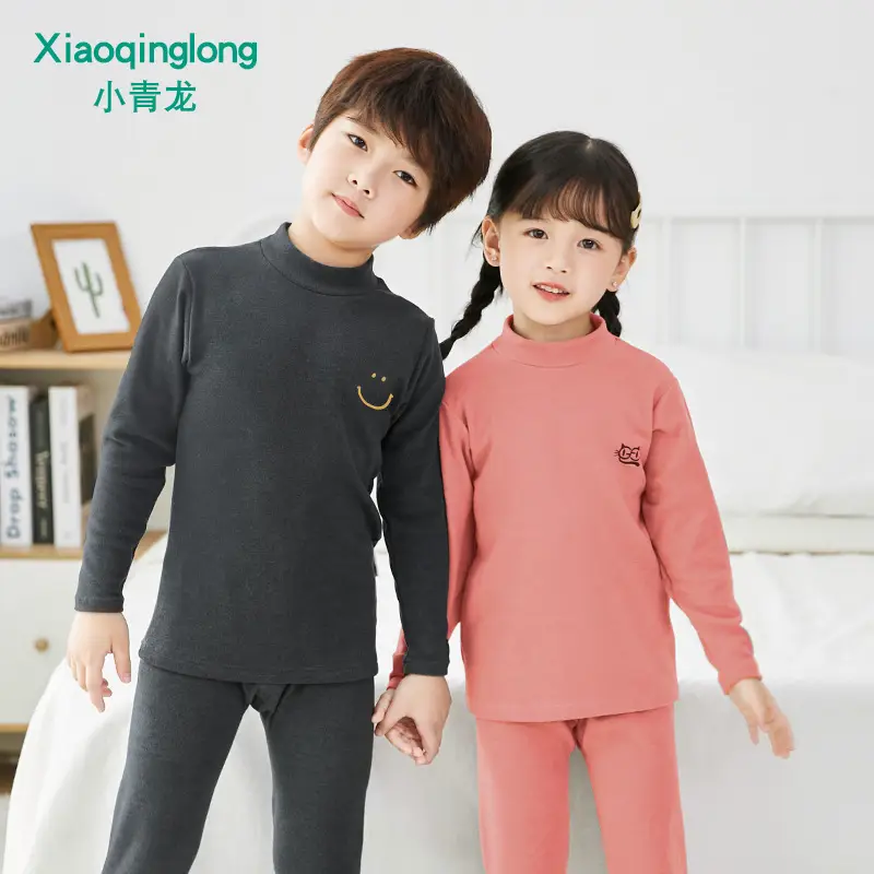 Little Green Dragon Winter Kids Thermal Pajamas Set