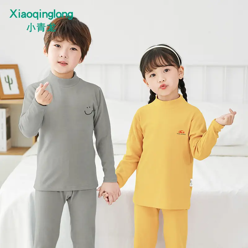 Little Green Dragon Winter Kids Thermal Pajamas Set