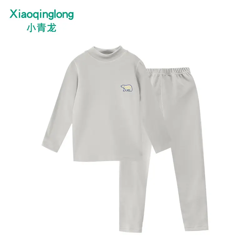 Little Green Dragon Winter Kids Thermal Pajamas Set