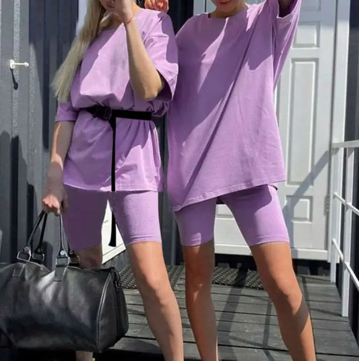 Women's 2-Piece White Belted Sports Suit with Capri Pants