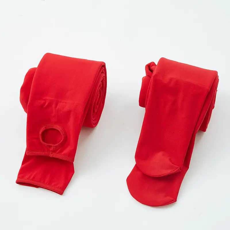 Red Thick Fleece Leggings for Women Plus Size Winter Wedding - Image 4