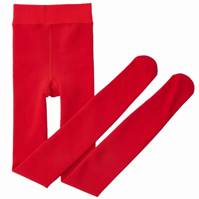 Red Thick Fleece Leggings for Women Plus Size Winter Wedding - Image 5