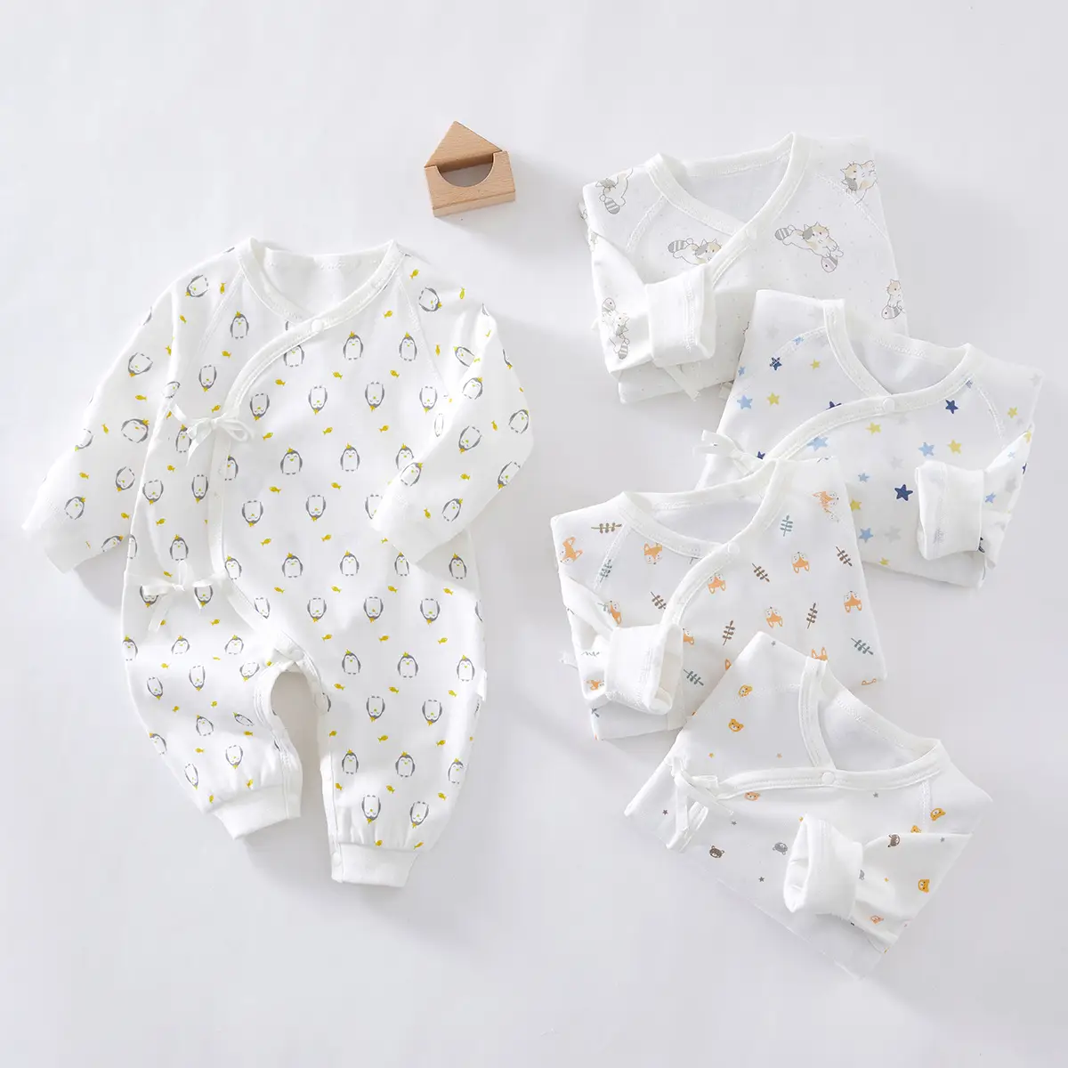 Newborn Baby Butterfly Suit White Cotton Spring Autumn - Image 7