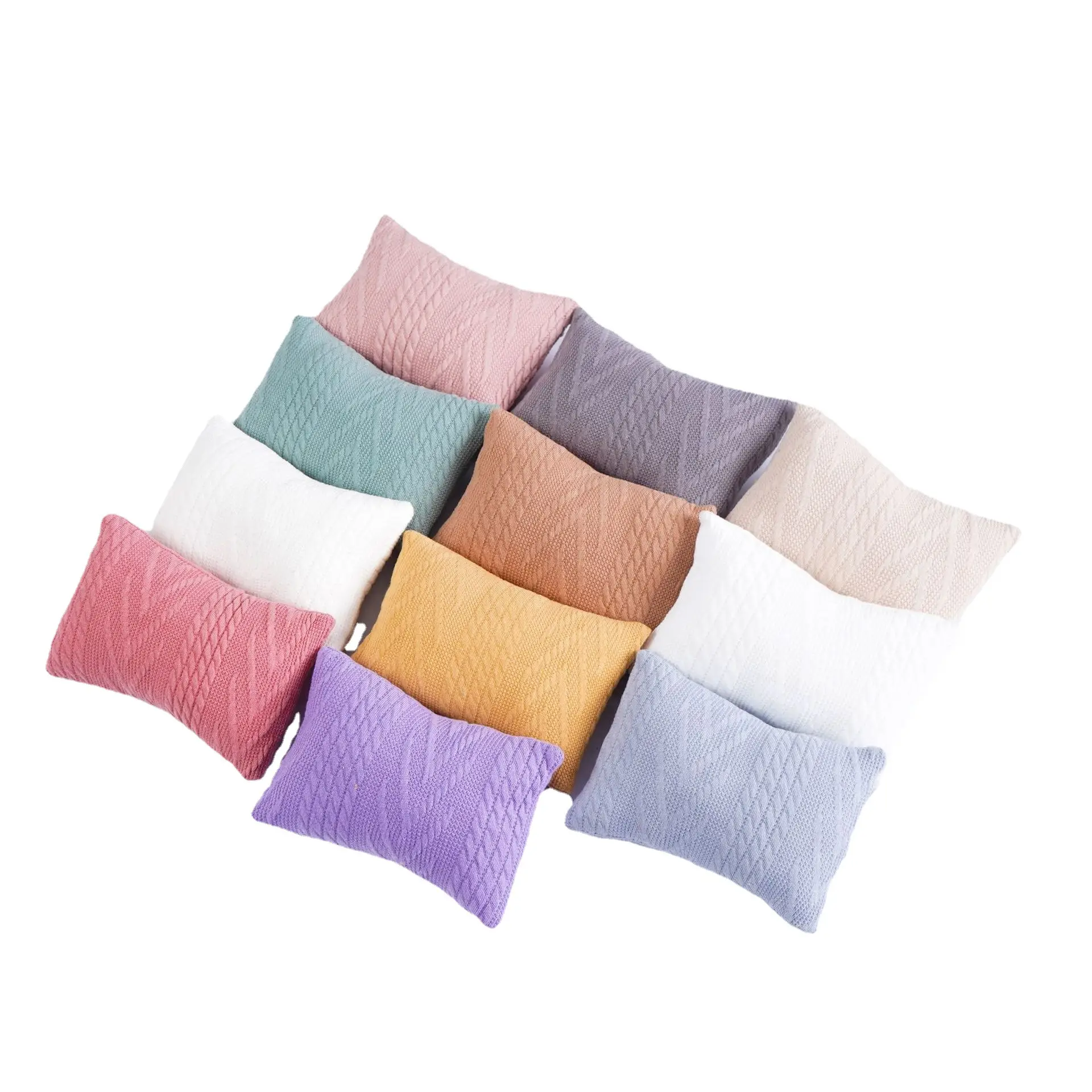 Newborn Baby Photo Wrap Pillow Cover Orange Knitted - Image 25