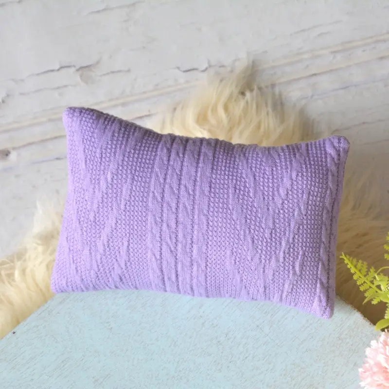Newborn Baby Photo Wrap Pillow Cover Orange Knitted - Image 19