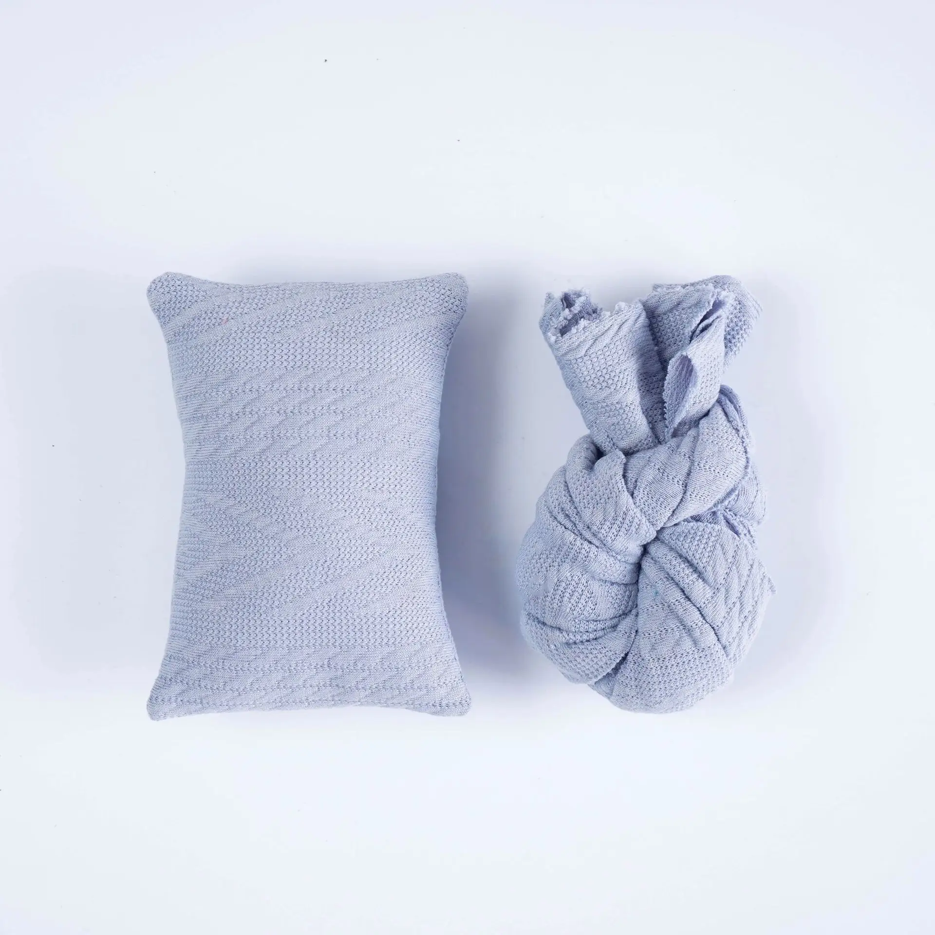 Newborn Baby Photo Wrap Pillow Cover Orange Knitted - Image 4