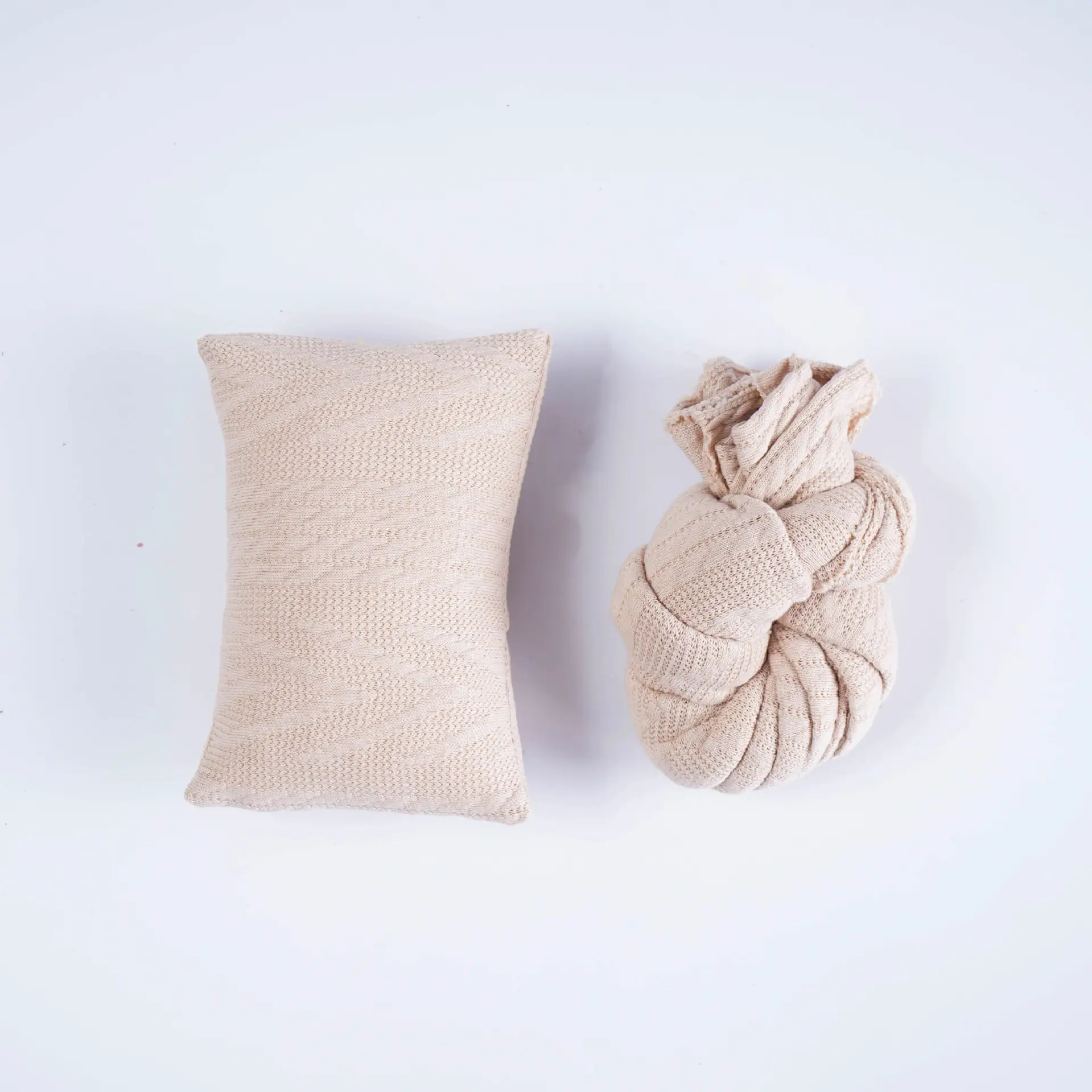 Newborn Baby Photo Wrap Pillow Cover Orange Knitted - Image 5