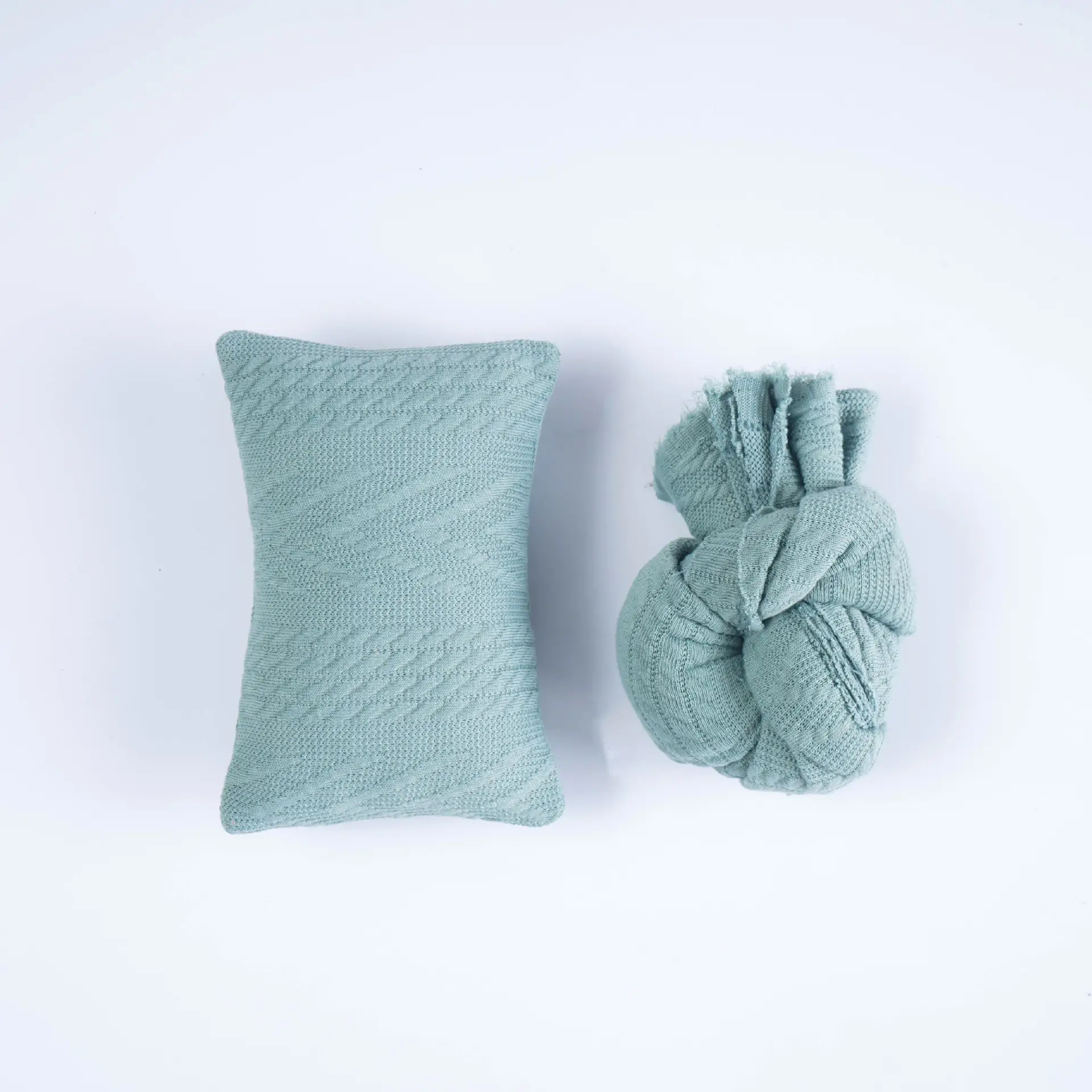 Newborn Baby Photo Wrap Pillow Cover Orange Knitted - Image 7