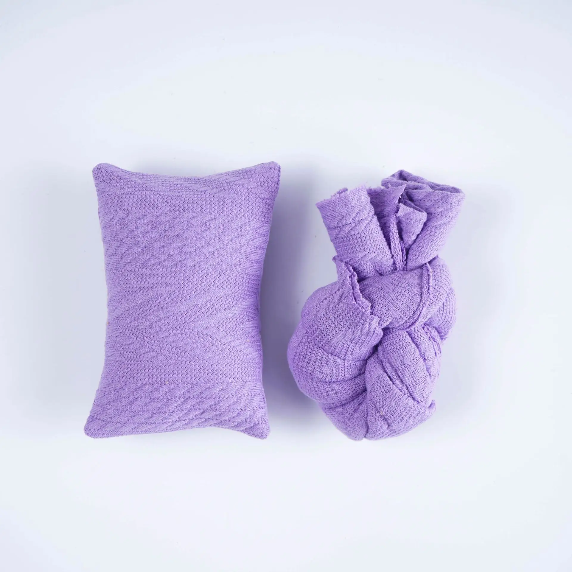 Newborn Baby Photo Wrap Pillow Cover Orange Knitted - Image 8