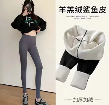 Fleece Lined Thickened Leggings Women High Waist 2021 - Image 6