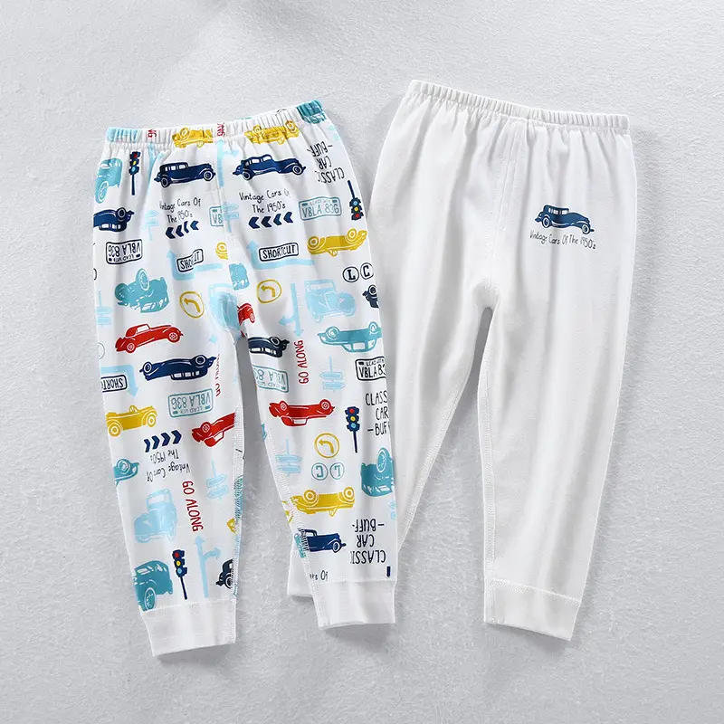 White Cherry Print Cotton Pants Set for Kids - Image 7