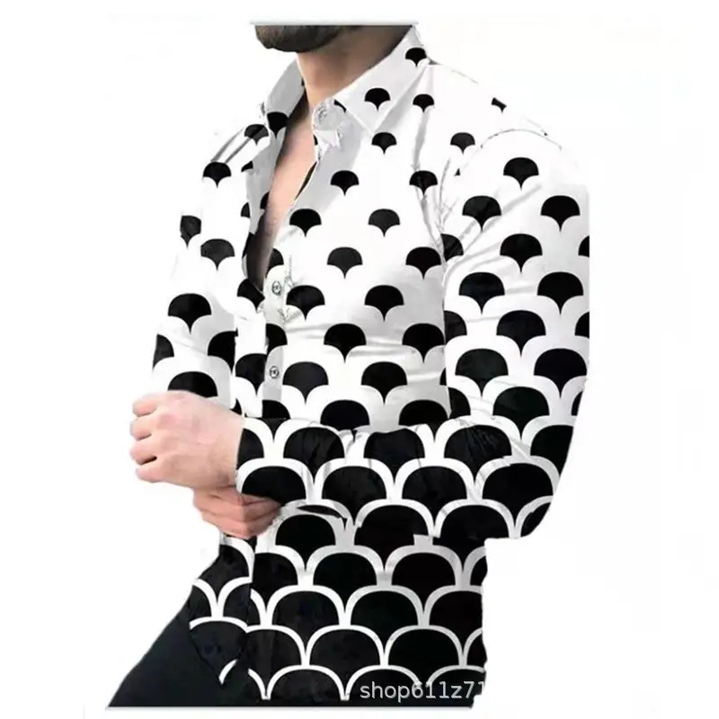 Men Printed Long Sleeve Shirt with Cross Design
