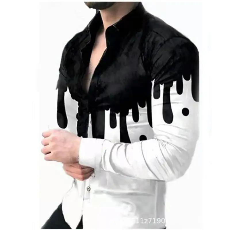 Men Printed Long Sleeve Shirt with Cross Design