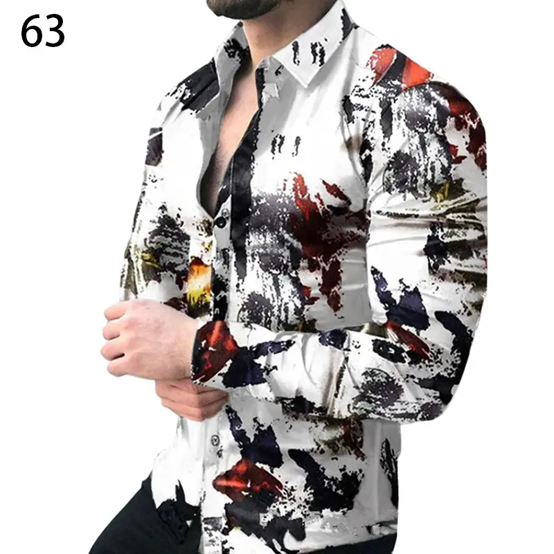 Men Printed Long Sleeve Shirt with Cross Design