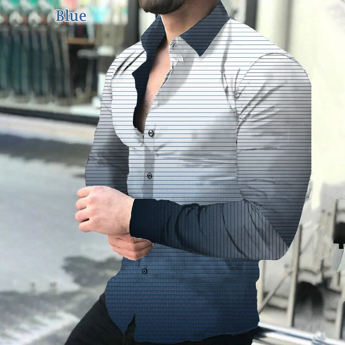 Men Printed Long Sleeve Shirt with Cross Design