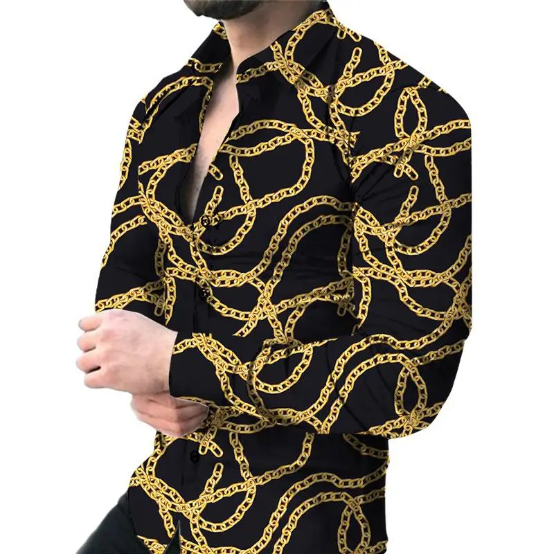 Men Printed Long Sleeve Shirt with Cross Design