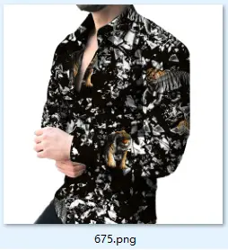 Men Printed Long Sleeve Shirt with Cross Design