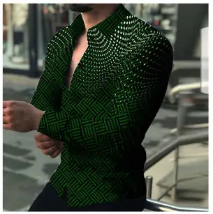 Men Printed Long Sleeve Shirt with Cross Design