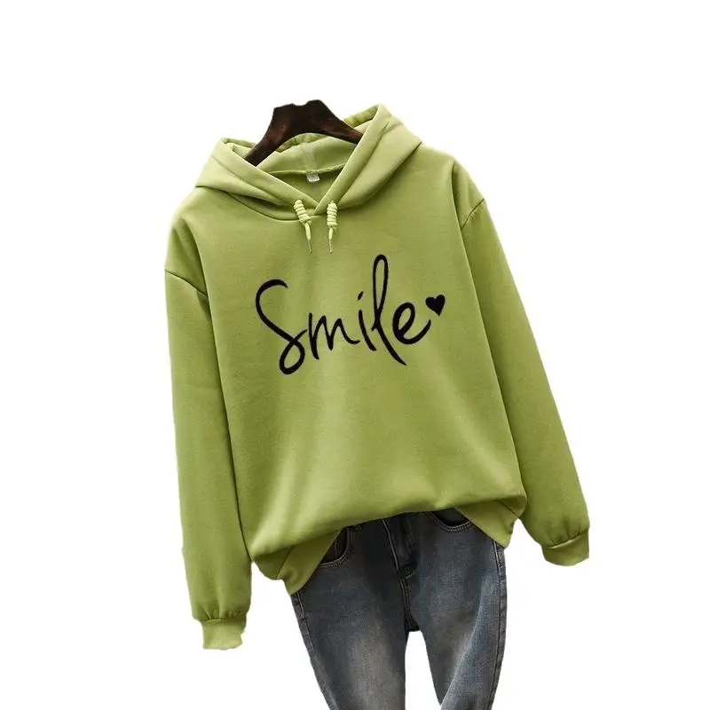 Green Printed Hoodie with "Smile" Text - Image 10