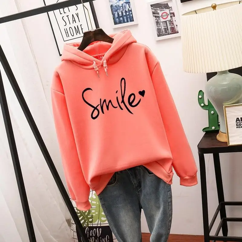 Green Printed Hoodie with "Smile" Text — feature 3
