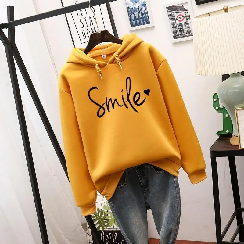 Green Printed Hoodie with "Smile" Text — feature 4