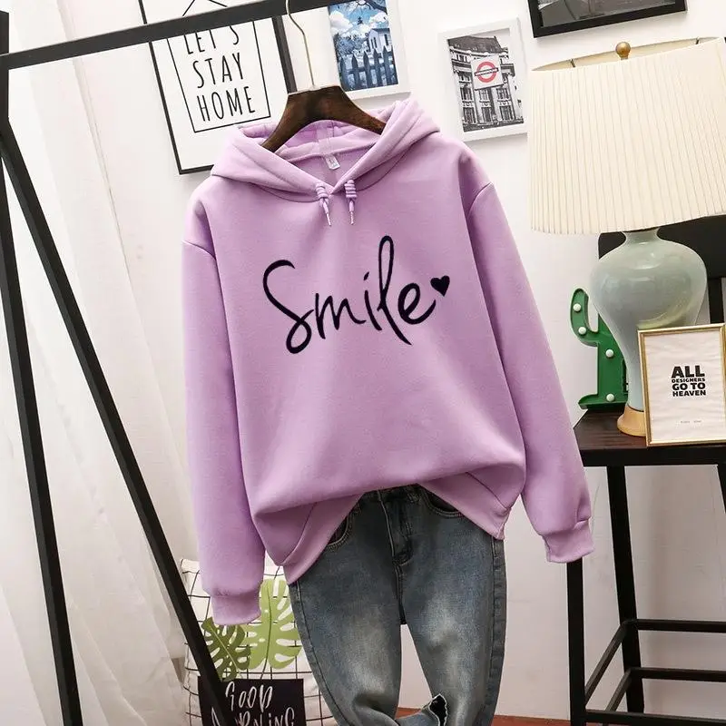Green Printed Hoodie with "Smile" Text — feature 5