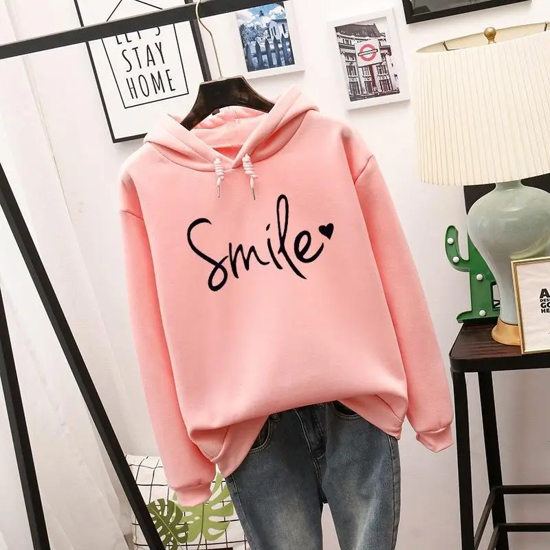Green Printed Hoodie with "Smile" Text — feature 8