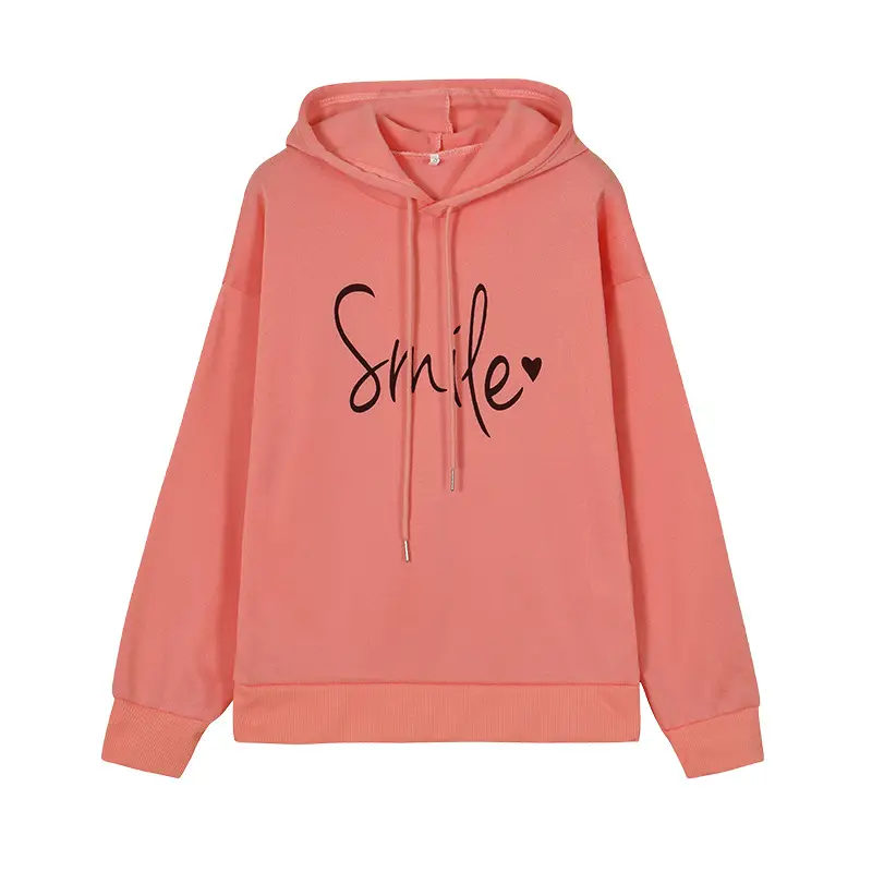 Green Printed Hoodie with "Smile" Text - Image 4
