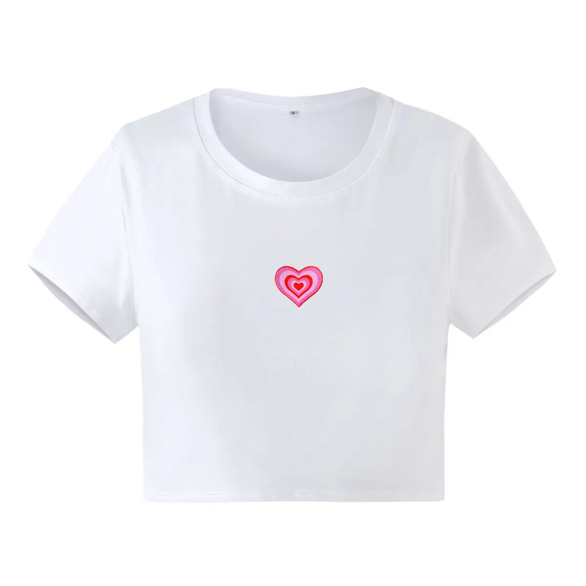 Black Heart Printed Round Neck T-Shirt for Women - Image 2