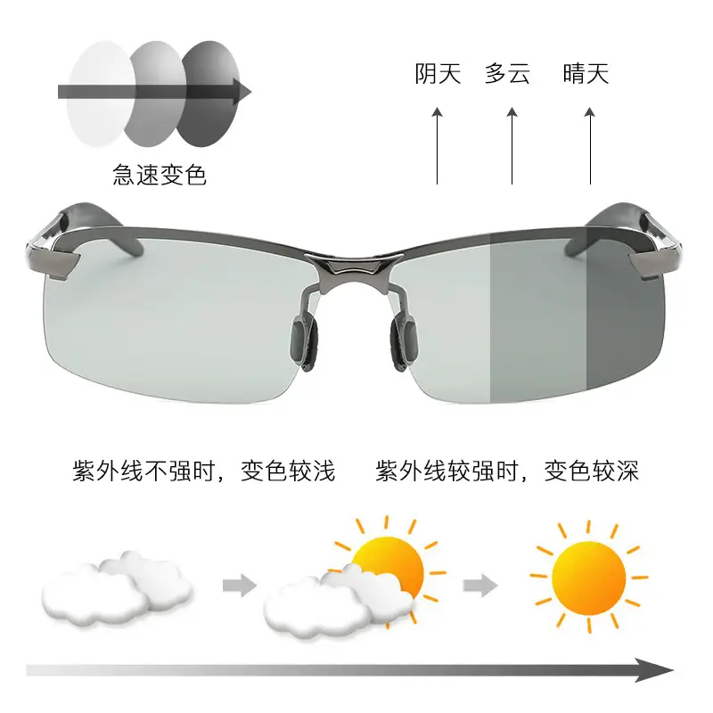Men Polarized Driving Sunglasses Night Vision Black