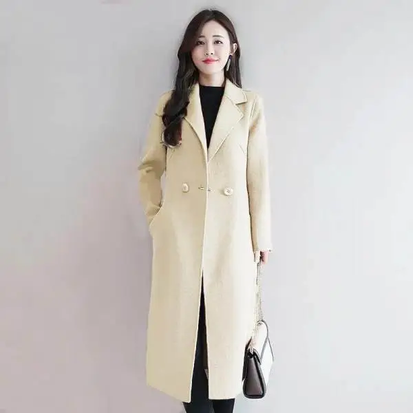 Women Woolen Long Coat Red Korean Style Winter Coat — feature 20