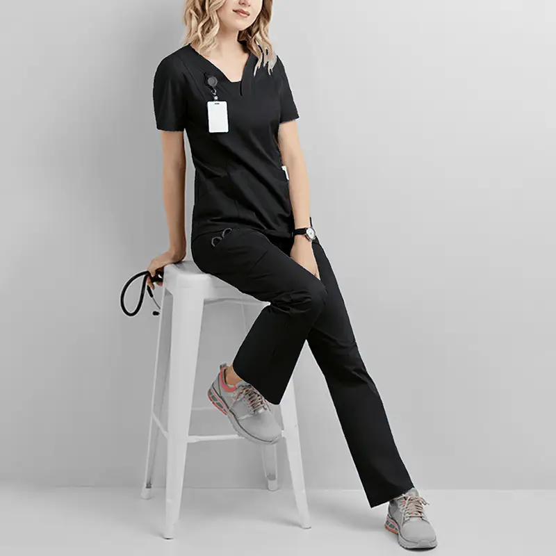 Gray Surgical T-Shirt & Trouser Set for Women - Image 12