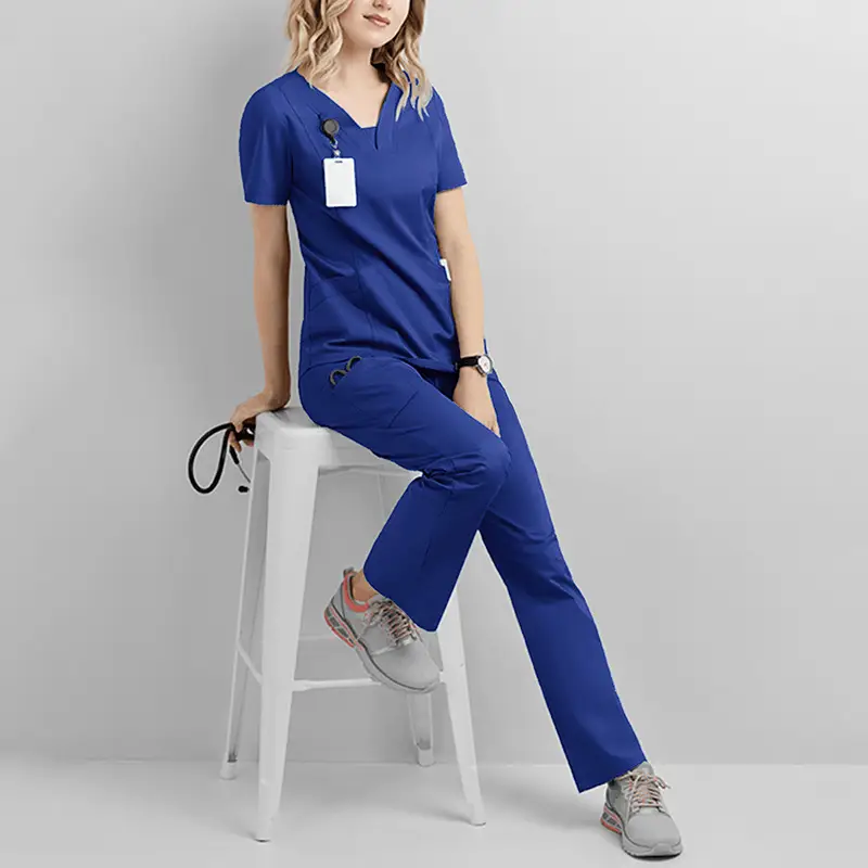 Gray Surgical T-Shirt & Trouser Set for Women - Image 14