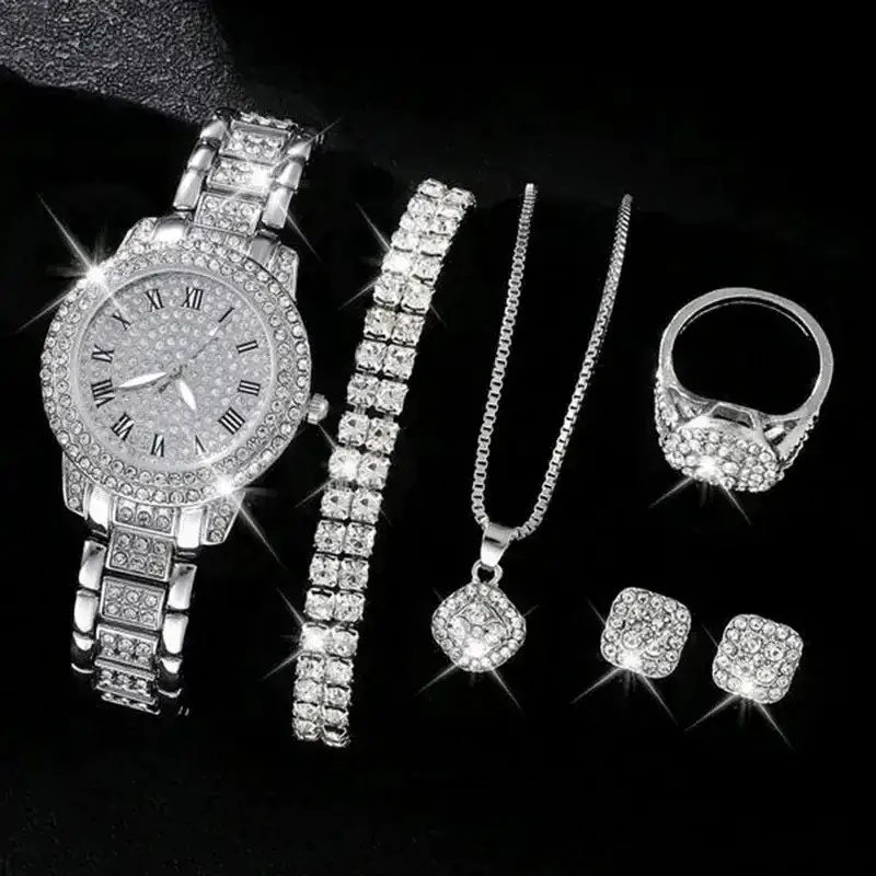 Gold Rhinestone Women's Wristwatch Set - Image 8
