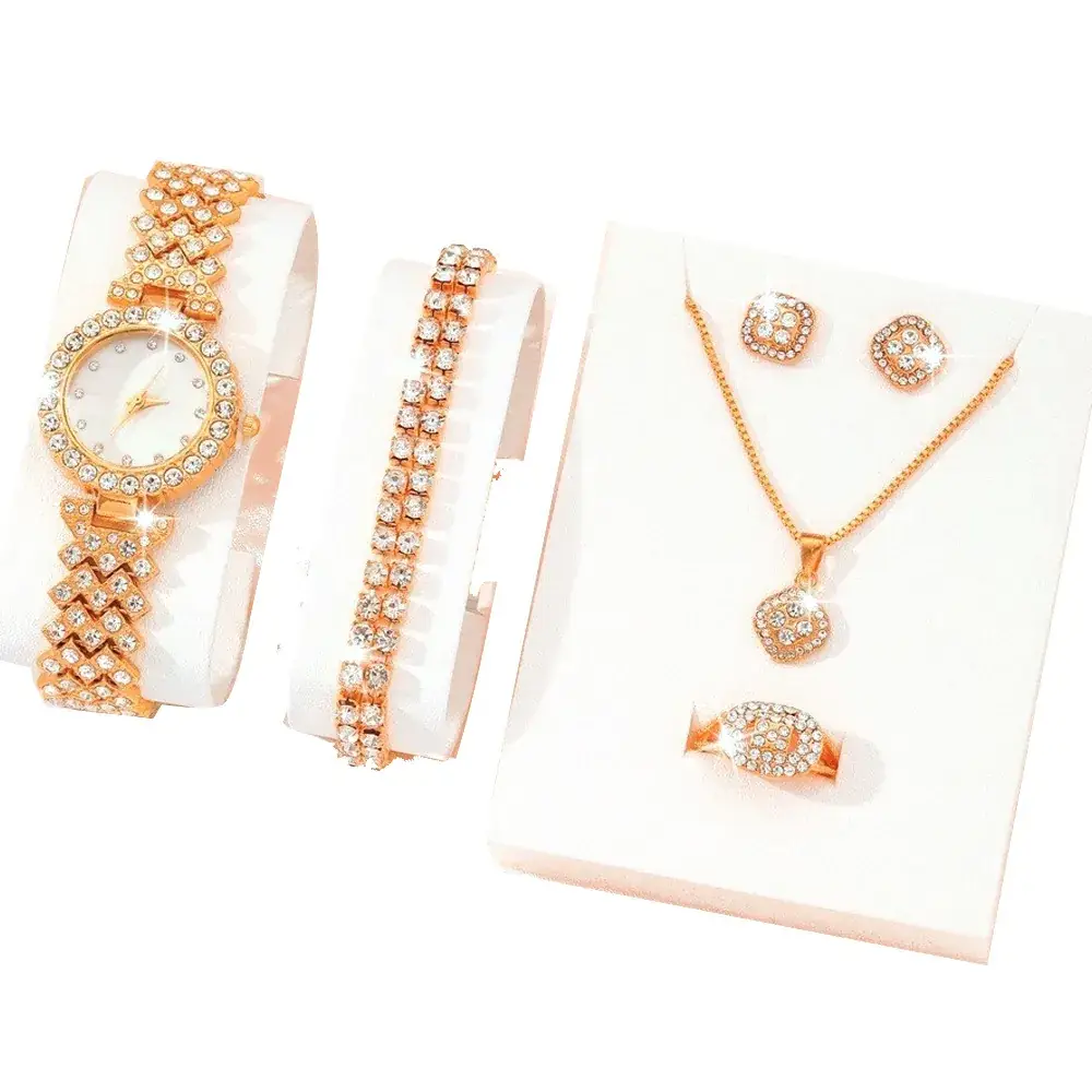 Gold Rhinestone Women's Wristwatch Set - Image 12