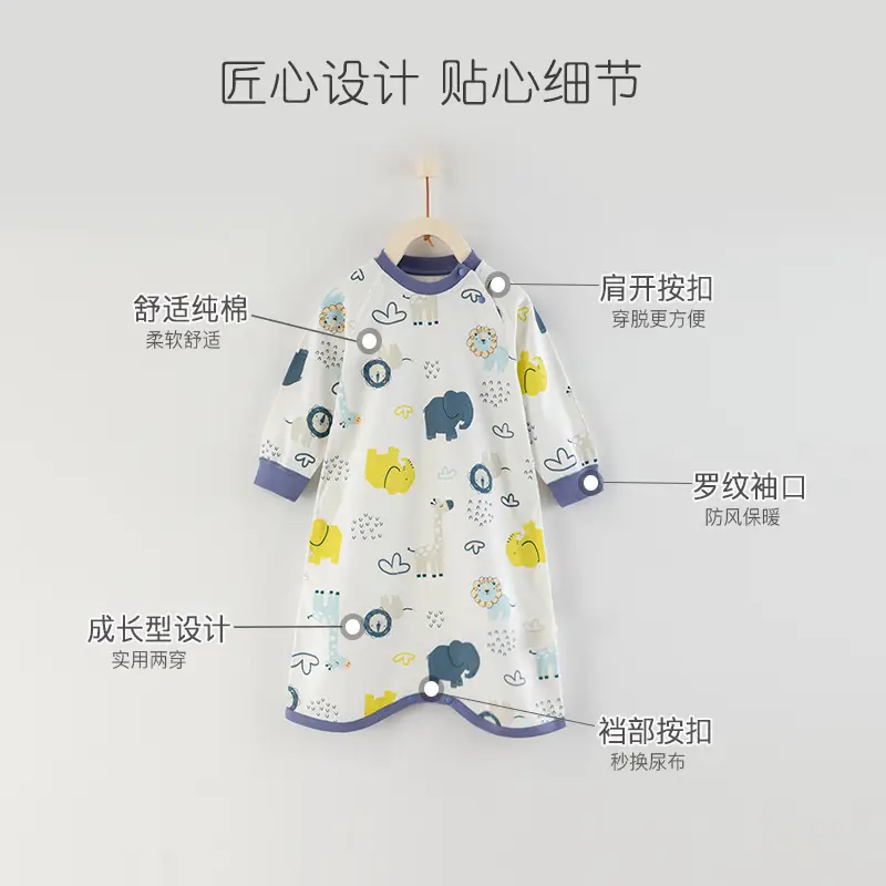 Baby Sleep Dress White Cactus Print One Piece - Image 8