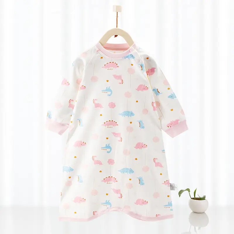 Baby Sleep Dress White Cactus Print One Piece - Image 2
